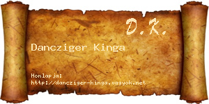 Dancziger Kinga névjegykártya