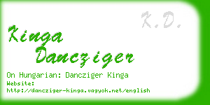 kinga dancziger business card